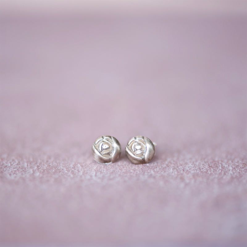 Bronze Rose Bud Stud Earrings from Jester Swink - Jester Swink