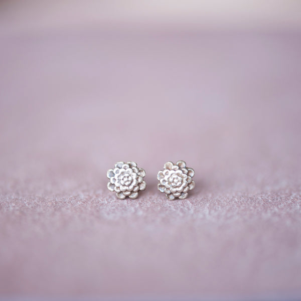 Floral Chrysanthemum Stud Earrings from Jester Swink - Jester Swink