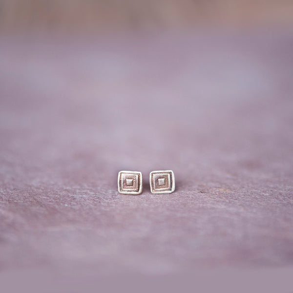 Geometric Square Stud Earrings from Jester Swink - Jester Swink
