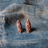 Vintage Copper Button Stud Earrings by Jester Swink - Jester Swink