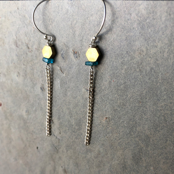 Dangle Silver & Brass Earrings - Jester Swink