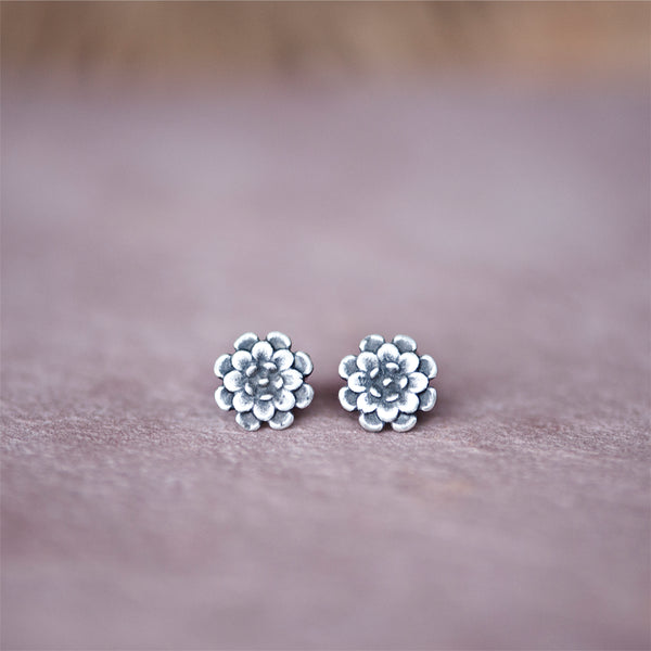 Floral Chrysanthemum Stud Earrings from Jester Swink - Jester Swink