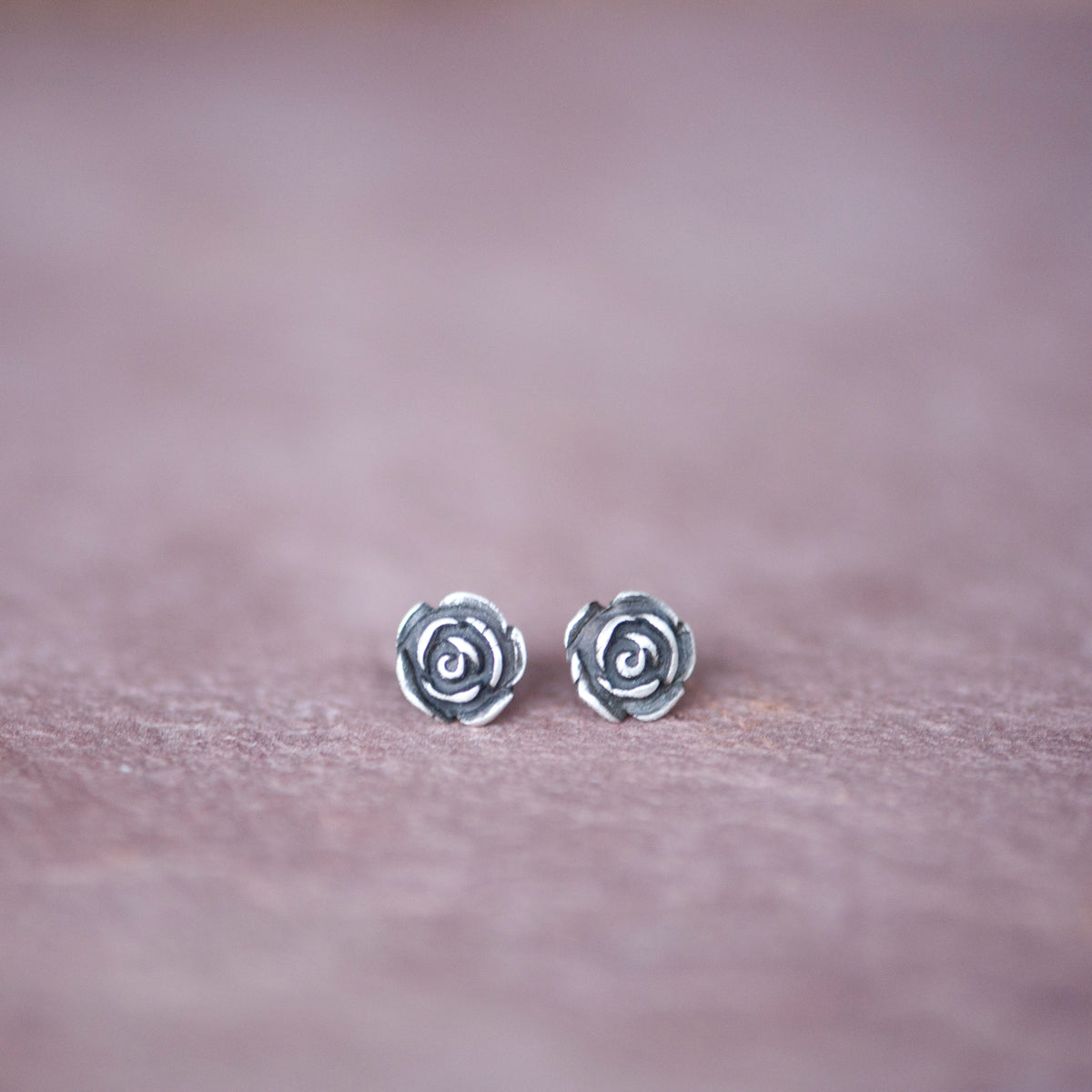 Silver Rose Stud Earrings from Jester Swink - Jester Swink