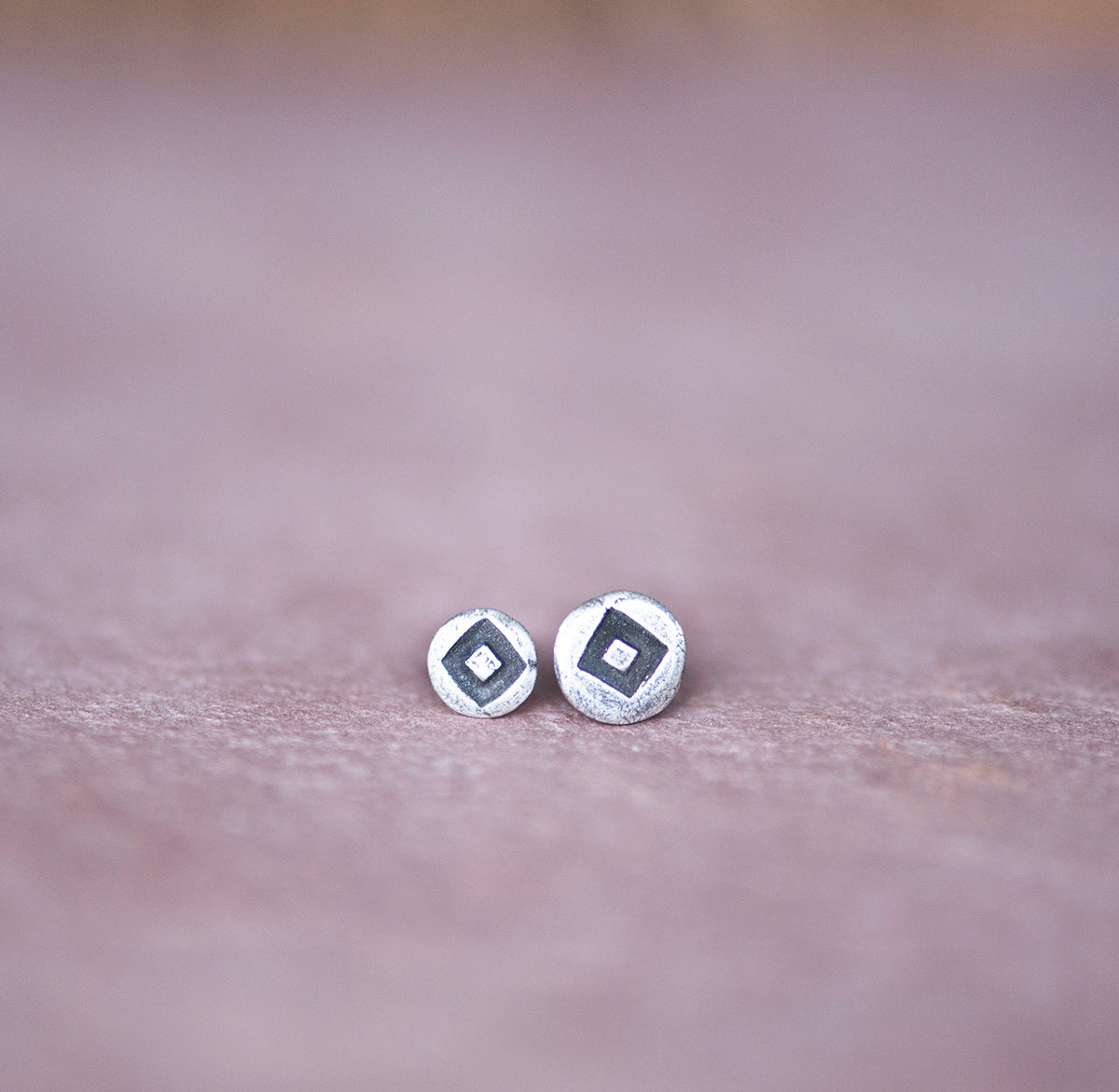 Asymmetrical Geometric Sterling Stud Earrings, 5mm - Jester Swink