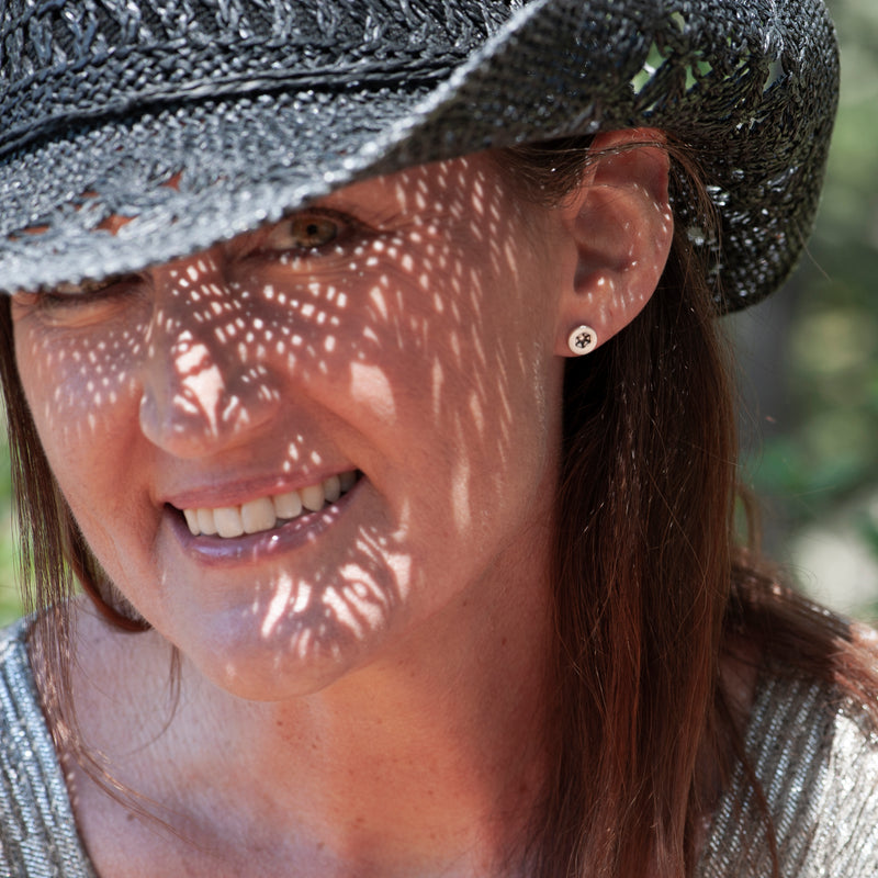 Hex Stars Silver Stud Earrings by Jester Swink - Jester Swink