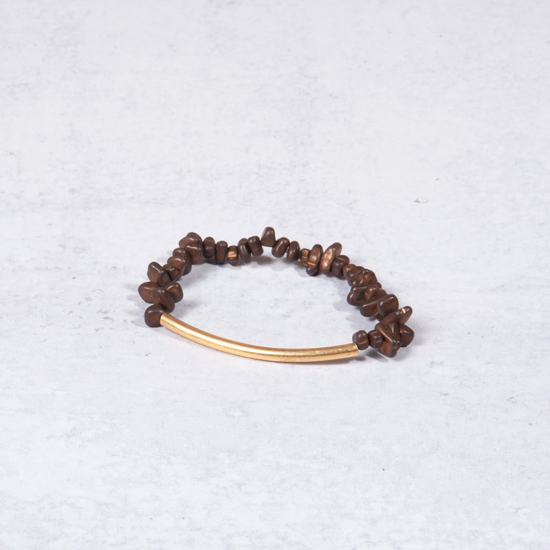 Gold Fill Bar & Tiger Eye Bracelet from Jester Swink - Jester Swink