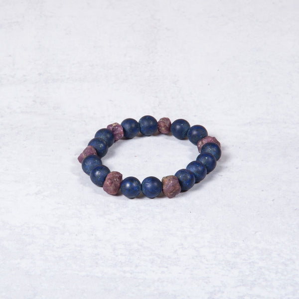 Lapis & Raw Ruby Bracelet from Jester Swink - Jester Swink