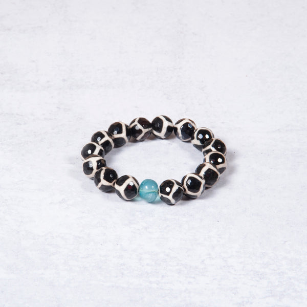 Funky Aquamarine & Zebra Glass Bracelet from Jester Swink - Jester Swink