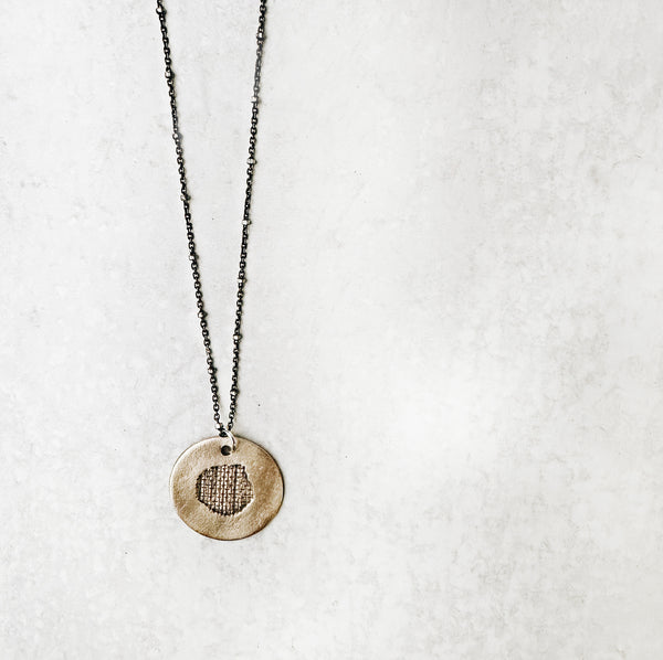 Modern Bronze Coin Impression Necklace - Jester Swink