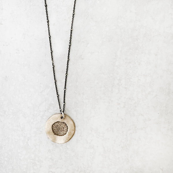 Textured Bronze Coin Necklace by Jester Swink - Jester Swink
