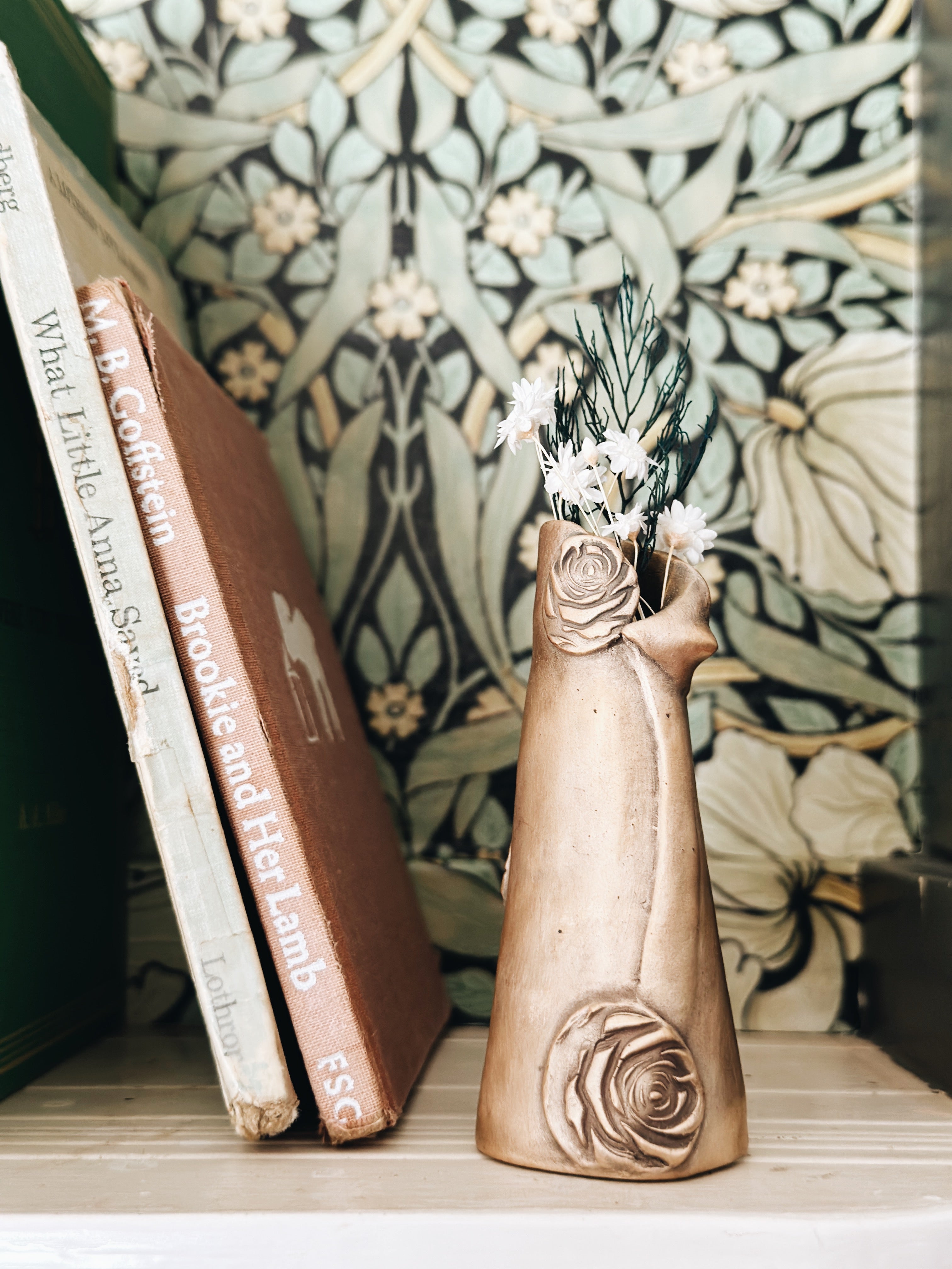 Romance and Roses Sculpture Bronze Mini Bud Vase - Jester Swink