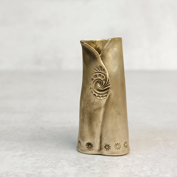 Sunny Fiddlehead Fern Bronze Mini Bud Vase - Jester Swink
