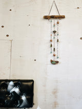 Glacier: Driftwood Wall Hanging with Chrysoprase, Copper, German Silver, and Sea Glass by Jester Swink - Jester Swink