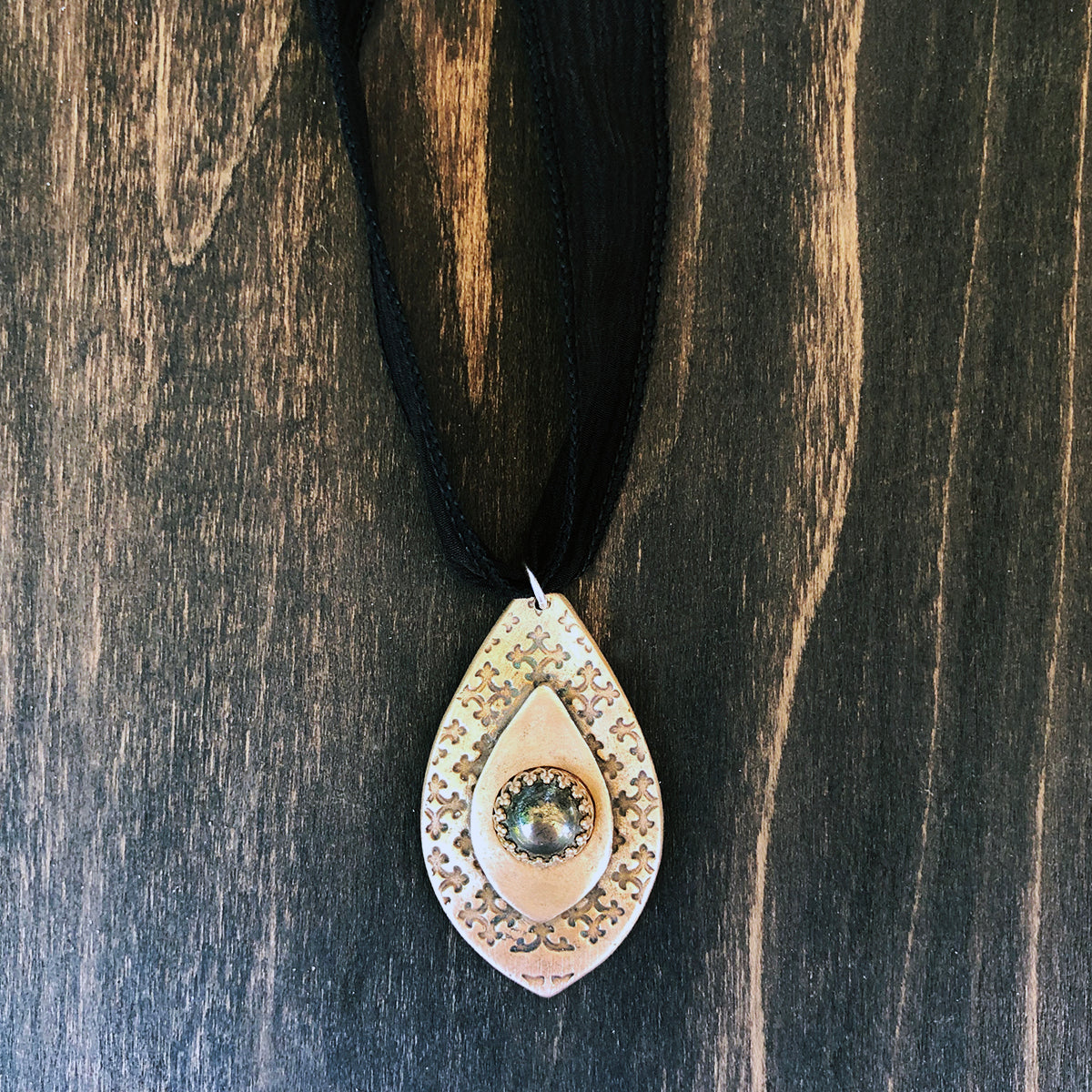 Abstract and Pyrite Pendant Necklace - Jester Swink