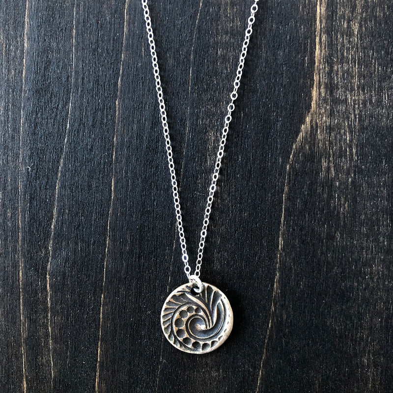 Swirl Sea Shell Bronze Necklace - Jester Swink