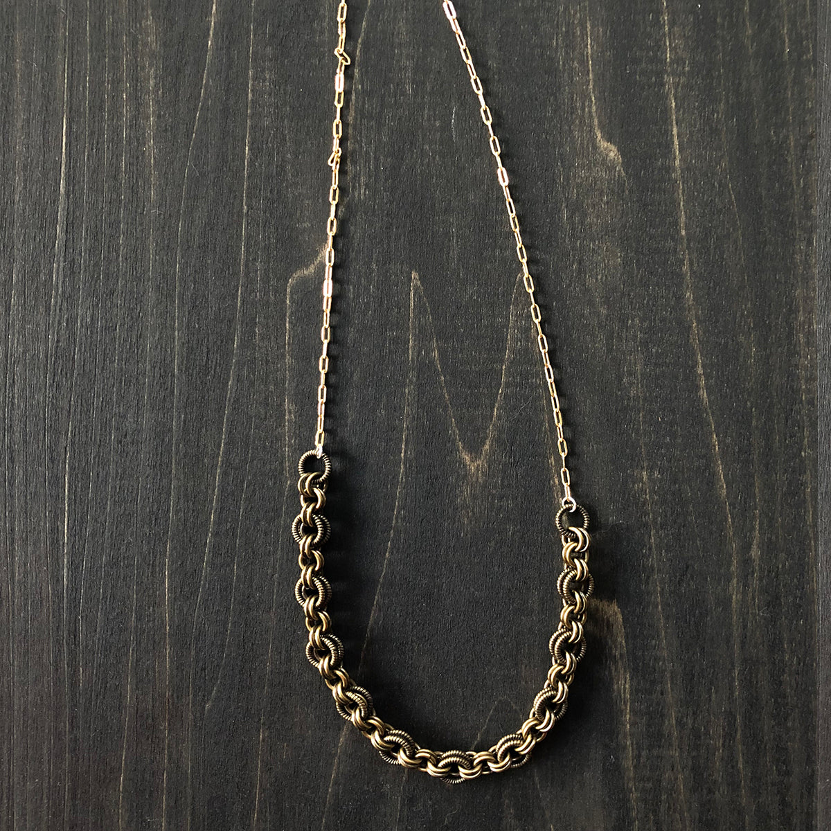 Bold Brass and Gold-Filled Chain for Layering Necklace - Jester Swink