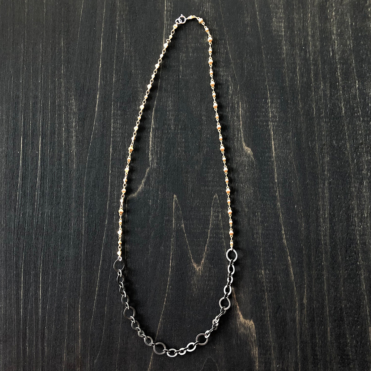 Gold Vermeil and Darkened Electroplated Chain Necklace - Jester Swink
