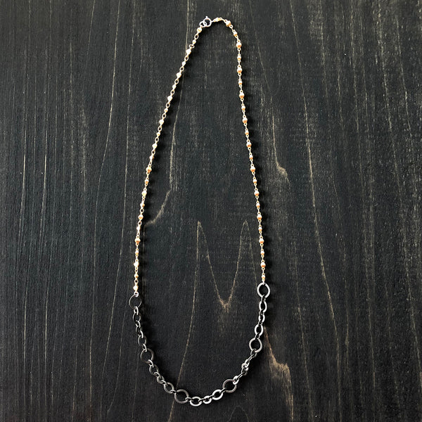 Gold Vermeil and Darkened Electroplated Chain Necklace - Jester Swink