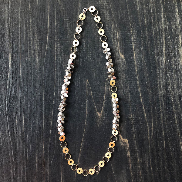 Asymmetry Chain on Chain with Gold and Silver Necklace - Jester Swink