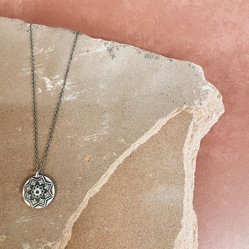 Sterling Silver Spiritual Star Mandala Pendant Necklace - Jester Swink