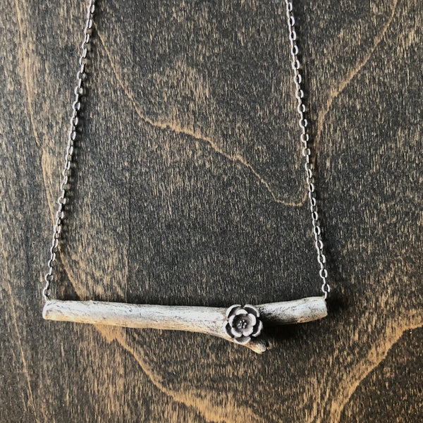 Natures Delicate Branch Silver Necklace - Jester Swink