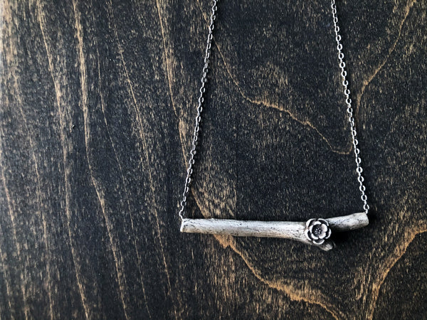 Natures Delicate Branch Silver Necklace - Jester Swink