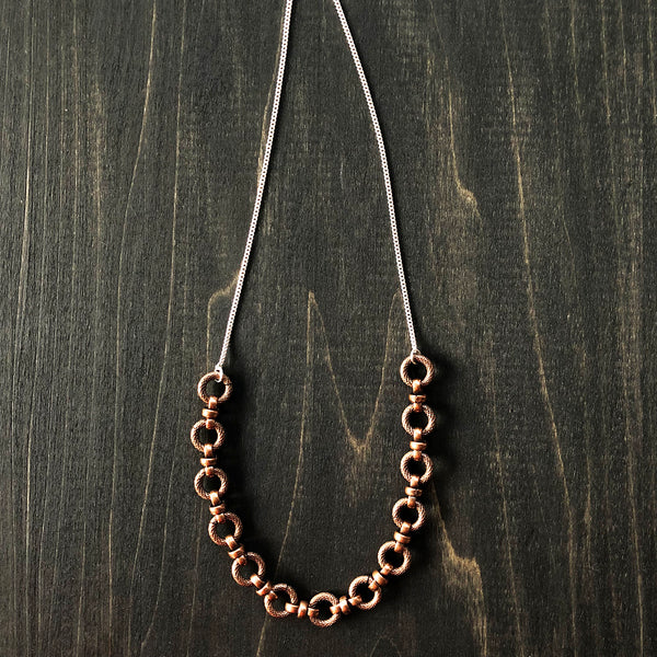 Bold Copper and Sterling Chain for Layering Necklace - Jester Swink