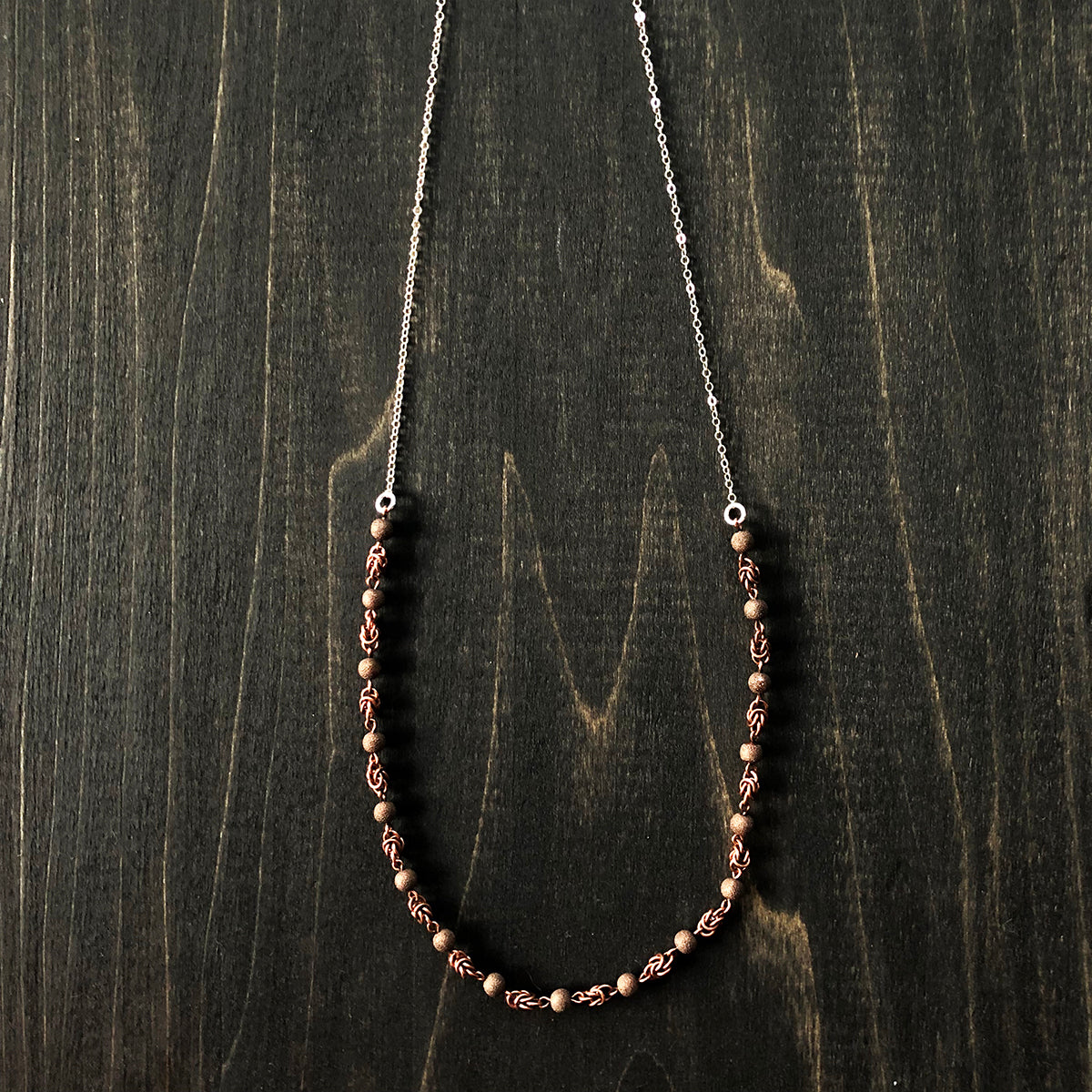 Layering Copper and Sterling Chain Necklace - Jester Swink