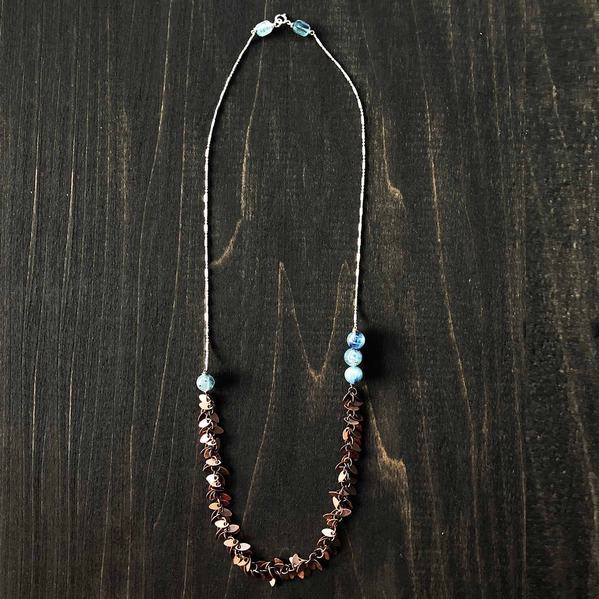 Sterling, Copper and Kyanite Necklace - Jester Swink