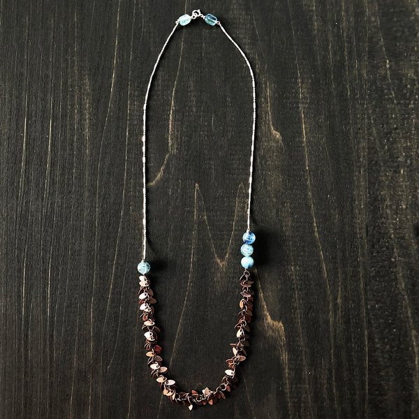 Sterling, Copper and Kyanite Necklace - Jester Swink