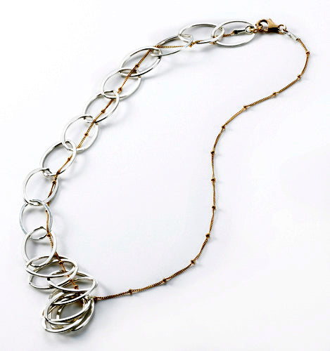 Train Wreck Necklace with Sterling Silver and 14K Gold-Filled Chain - Jester Swink
