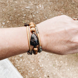 Garnet, Copper & Brass Bracelet from Jester Swink - Jester Swink