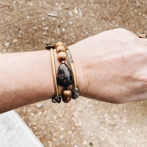 Dainty Labradorite & 14K Gold Vermeil Bracelet from Jester Swink - Jester Swink