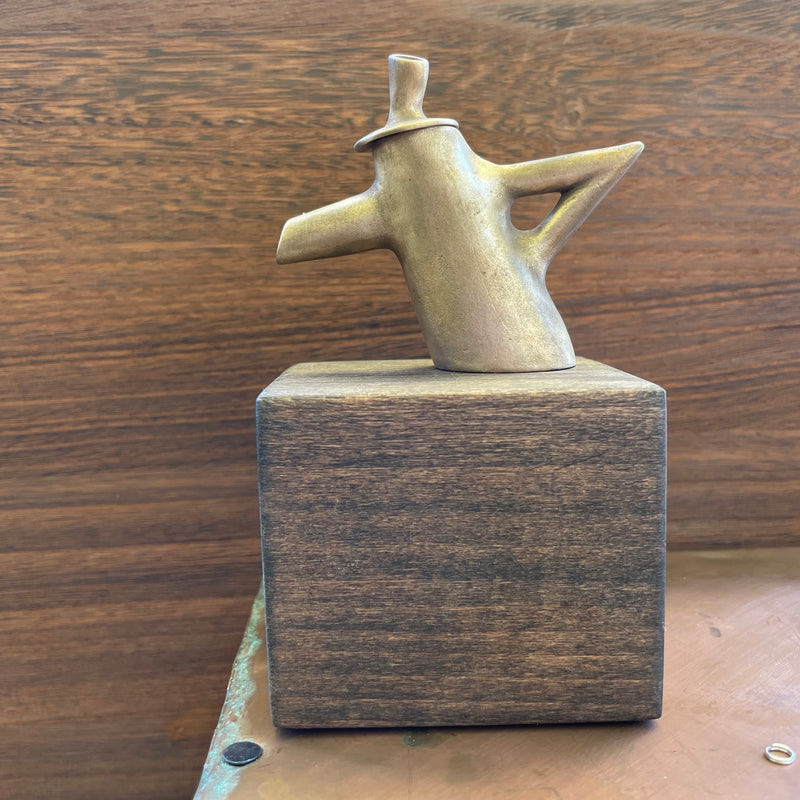 The Dancing Little Bronze Tea Pot Mini Bud Vase from Jester Swink - Jester Swink